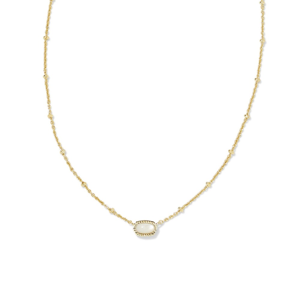 Kendra Scott Mini Elisa Gold Satellite Pendant Necklace in Ivory /NWT W. Dustbag